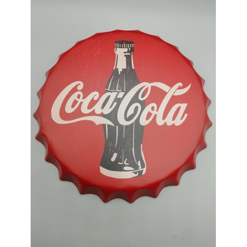 729 - Red Coca Cola Bottle Top. 35.5cm Diameter