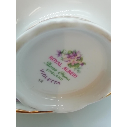 3 - Royal Albert Cups and Saucers (6) in the 'Violetta' Pattern. 2nds Quality.