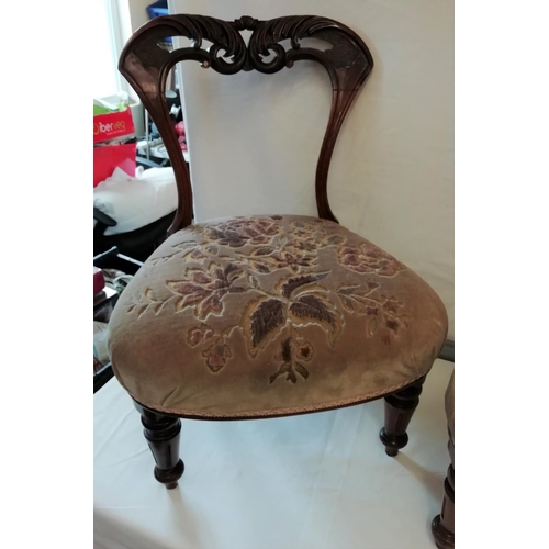 48 - Pair of Victorian Carved Walnut Childs/Nursing Chairs. c1880. This Lot is Collection Only.