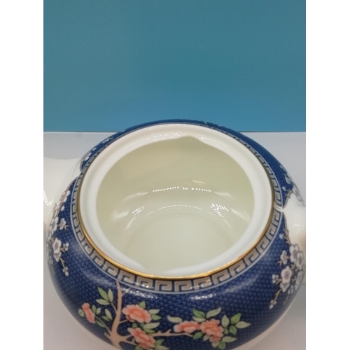 9 - Wedgwood Teapot, Sugar and Cream in the 'Blue Siam' Pattern.