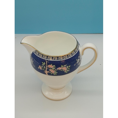 9 - Wedgwood Teapot, Sugar and Cream in the 'Blue Siam' Pattern.