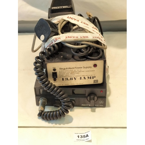 135A - Rotal RVC 220 CB Radio with Power Pack and Aerial. W/O