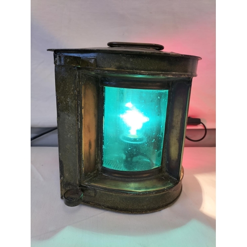 21 - ACDL Improved Combination Launch Ships Tri-Coloured Copper and Brass Lamp. Converted to Electric. 20... 
