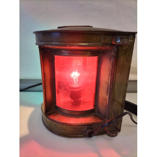 21 - ACDL Improved Combination Launch Ships Tri-Coloured Copper and Brass Lamp. Converted to Electric. 20... 