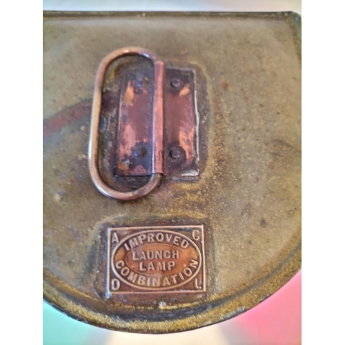 21 - ACDL Improved Combination Launch Ships Tri-Coloured Copper and Brass Lamp. Converted to Electric. 20... 