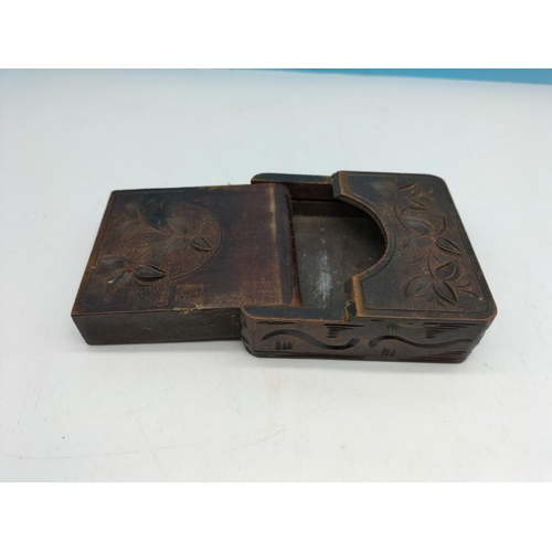 23 - Black Forest Pocket Watch Stand and Case. 8cm x 7.5cm.