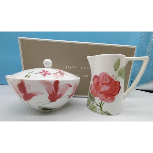 25 - Jasper Conran for Wedgwood 'Floral' Sugar and Cream - Boxed.