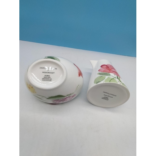 25 - Jasper Conran for Wedgwood 'Floral' Sugar and Cream - Boxed.