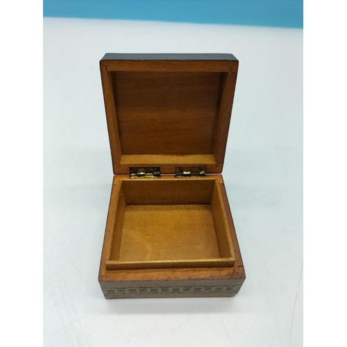 30 - Tunbridge Ware Box. 6cm x 6cm.