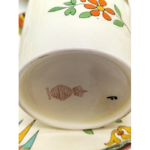 46 - Minton c1900 11 Piece Coffee Set AF To handle Milk jug.