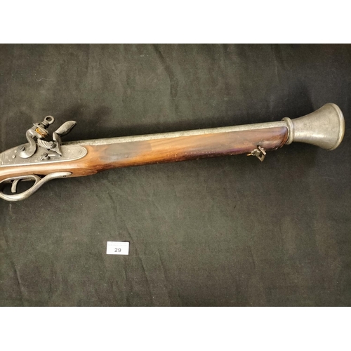 29 - Ornamental Wood and Metal Blunder Buster Display Rifle. 79cm Long. Small Piece Missing on Safety Cat... 