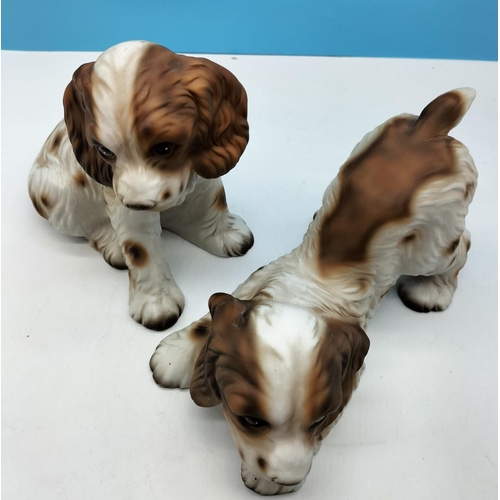 30 - Cocker Spaniel Puppy Figures (2). 16cm x 19cm.