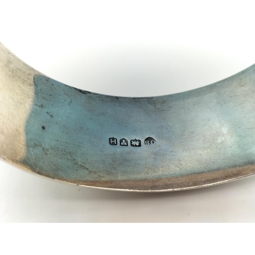 51 - Thick Silver Hallmarked Bangle.