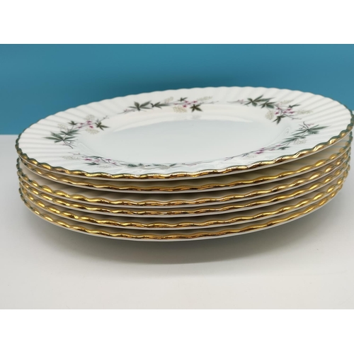 114 - Royal Kent China 26cm Dinner Plates in the 'Sylvia' Pattern (6).