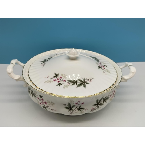 115 - Royal Kent China Lidded Tureen (28cm Diameter) and Gravy Boat and Saucer in the 'Sylvia' Pattern.