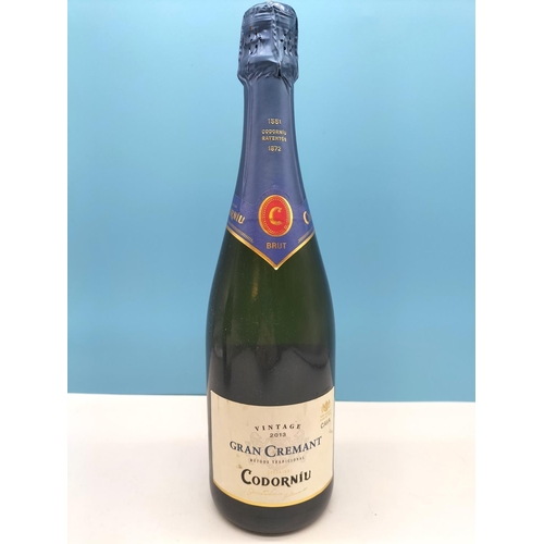 126 - 2 x 75cl Bottles. - Veuve Pelletier & Fils Champagne and Gran Cremant Codorniu Cava 2013. Age restri... 