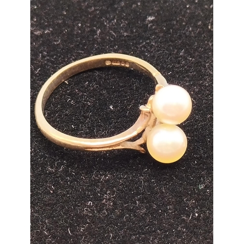 133 - 9ct Gold and Pearl Ring. Hallmarked for London 1979.