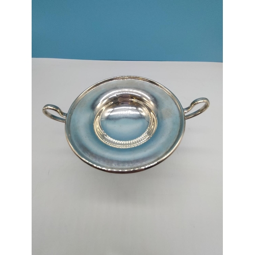 168 - Hallmarked Silver Twin Handle Bon Bon Bowl. 215 Grams.