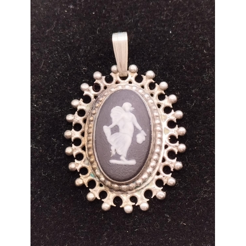 197 - Wedgwood Black Jasper and Silver Pendant.