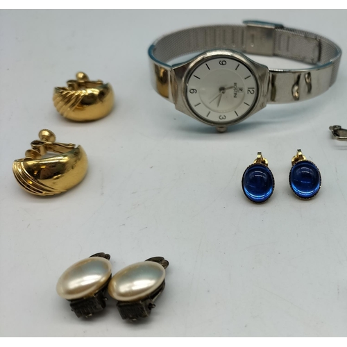 199 - Sekonda Watch plus one Other and Quantity of Vintage Earrings including 2 x Napier.