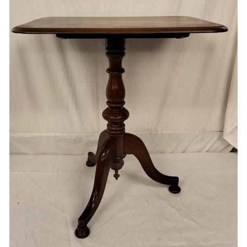 206 - Victorian c1880 Tilt Top Table. 71cm High, 62cm Long, 47cm Wide. This Lot is Collection Only.