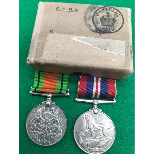 218 - WWII Medals (2) - Defence and War.