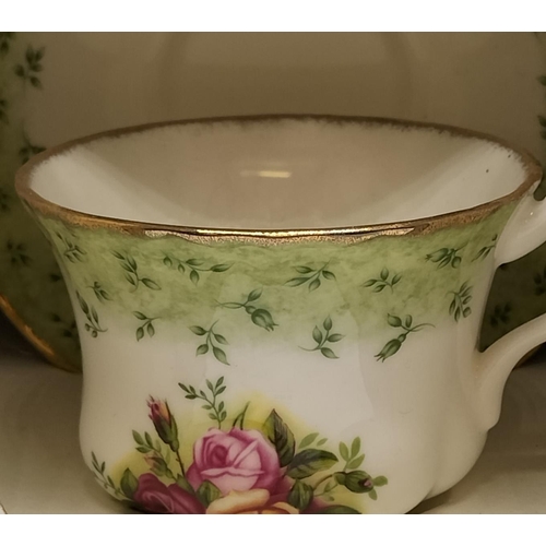 263 - Royal Albert Cup and Saucer in the 'Old Country Roses with Green Border' Pattern - Boxed.