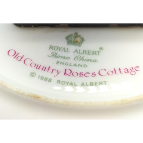 287 - Royal Albert Wall Clock in the 'Old Country Rose Cottage' Pattern. 20.5cm Diameter.