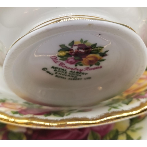 297 - Royal Albert Trios (6) plus Twin Handled Plate in the 'Old Country Roses' Pattern.