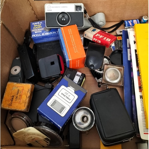 307 - Box of Vintage Camera Accessories including Magazines and Dixons Books.