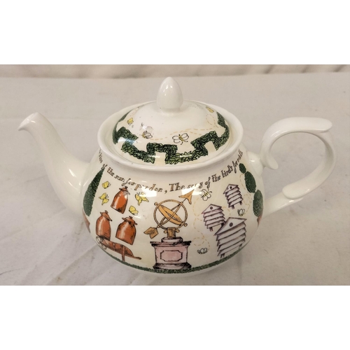 483 - Bone China 'Gardening' Teapot.