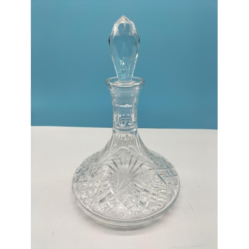 485 - Edinburgh Crystal Ships Decanter. 29cm High.