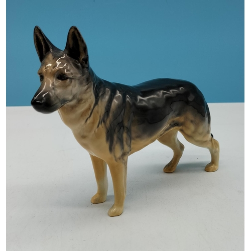 532 - Beswick Figure of a German Shepherd Dog 'Ulrica of Brittas'. 14cm x 18cm.