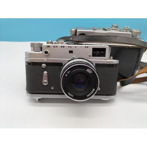 55A - 2 x Zork 4 Rangefinder 35mm Camera with Lenses.