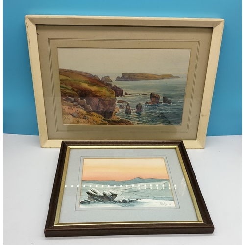 727 - Framed and Glazed Watercolours (2) by Peter Woolley and George Trevor. Largest being 38cm x 28cm.