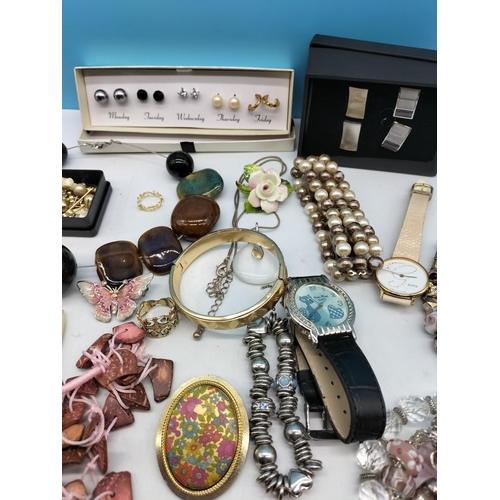 110 - Collection of Costume Jewellery plus Watches and Cufflinks.