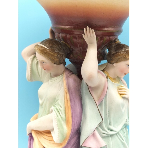 121 - Three Graces Ceramic Stand. 30cm High. A/F.