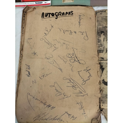 17 - Manchester United Memorabilia Scrap Book with Signatures plus Other Utd Books and Old Poster.