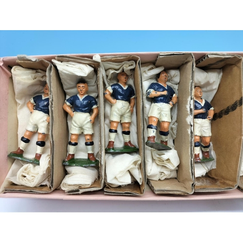 27 - Vintage Timpo Lead Hand Painted Football Team. With Faults.