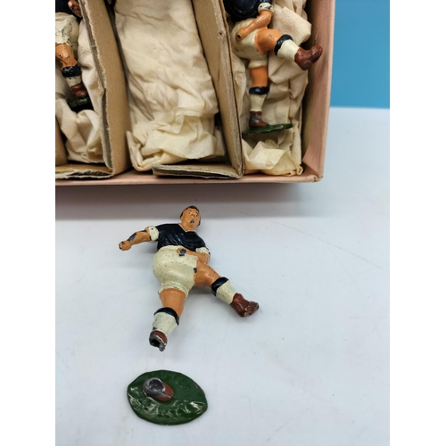 27 - Vintage Timpo Lead Hand Painted Football Team. With Faults.