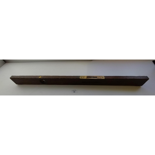 16 - J.Rabone & Sons Vintage Brass and Wood Spirit Level.