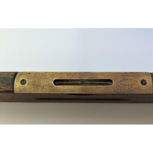 16 - J.Rabone & Sons Vintage Brass and Wood Spirit Level.