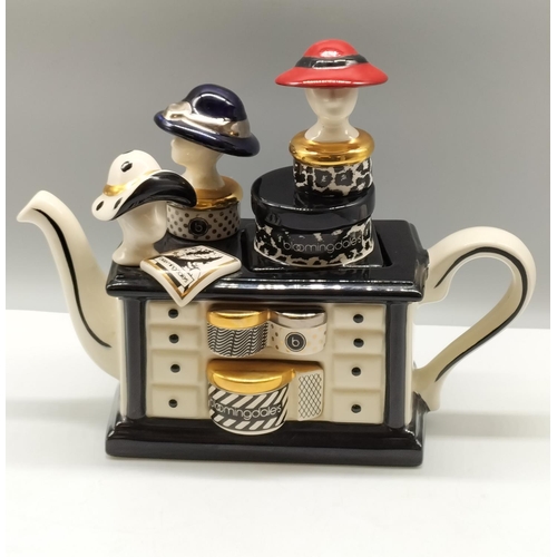 30 - Tony Carter Limited Edition 52/98 Teapot 'Bloomingdales'. 31cm x 25cm x 12cm. A/F Chip to Lid.