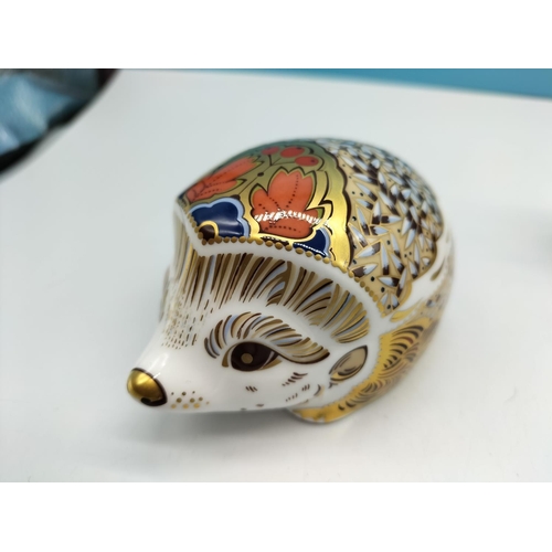 31 - Royal Crown Derby Limited Edition 'Hawthorn Hedgehog' Paperweight with Gold Stopper. 5cm High, 9cm L... 