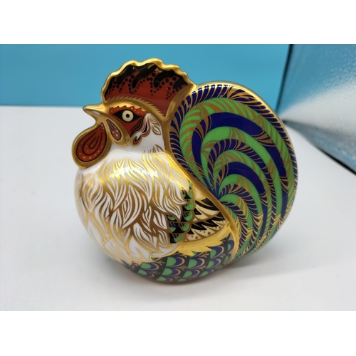 33 - Royal Crown Derby Limited Edition 4106/5000 'Farmyard Cockerel' Paperweight with Gold Stopper.