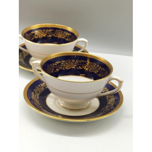 7 - Coalport Soups and Saucers (4) in the 'Viceroy' Pattern.