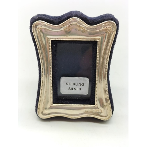 728 - Silver Hallmarked Miniature Photo Frame. 7cm x 5cm.