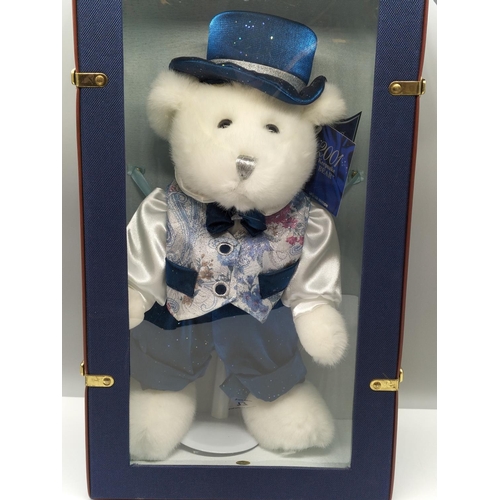 77 - Keepsake 2001 Bear in Carry Suitcase. 50cm x 26cm.