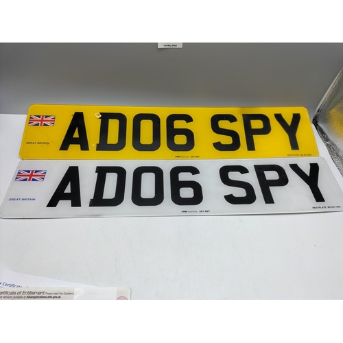 20A - Private Number Plate AD06 SPY with Paperwork. On Retention.