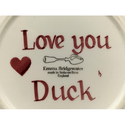 25 - Emma Bridgewater I Love you Duck 'Mummy's Cake' 22cm Plate and Spoons (2).